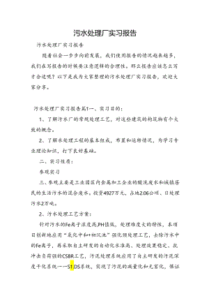污水处理厂实习报告.docx