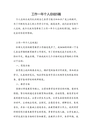 工作一年个人总结5篇.docx