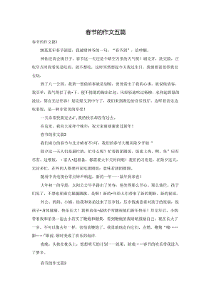 春节的作文五篇.docx