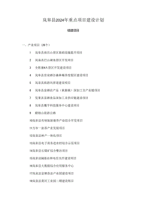 岚皋县2024年重点项目建设计划.docx
