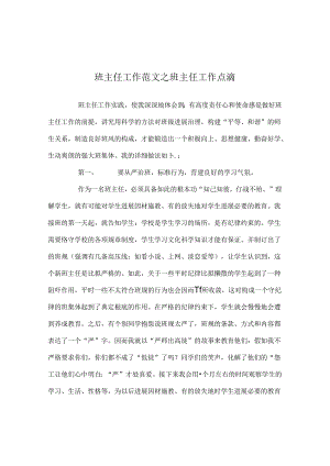 班主任工作范文班主任工作点滴.docx