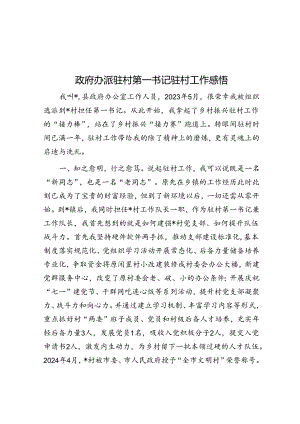 政府办派驻村第一书记驻村工作感悟.docx