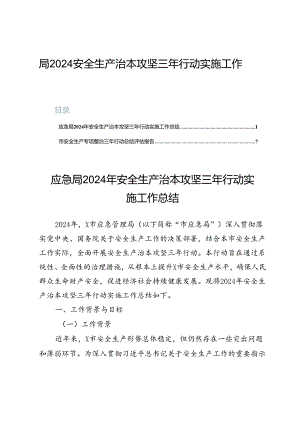 局2024安全生产治本攻坚三年行动实施工作总结.docx