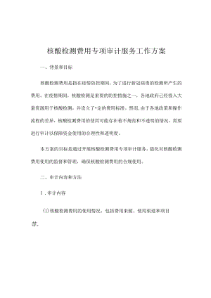 核酸检测费用专项审计服务工作方案.docx