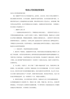 电信公司经理述职报告.docx