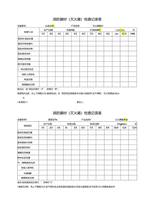消防器材检查记录表（2024年）.docx