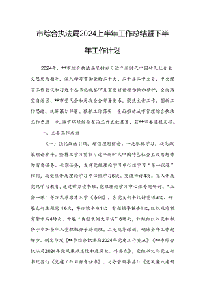 市综合执法局2024上半年工作总结暨下半年工作计划.docx