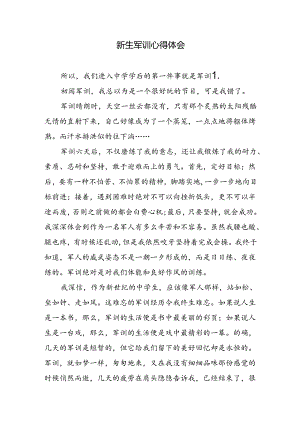 新生军训心得体会.docx