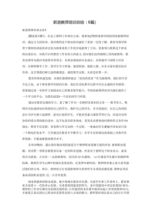 新进教师培训总结(6篇).docx