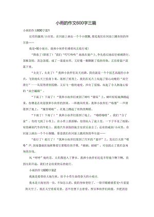 小雨的作文600字三篇.docx