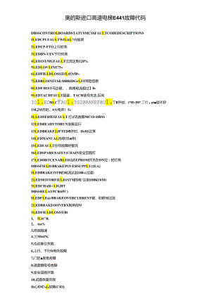 奥的斯进口高速电梯E441故障代码表.docx