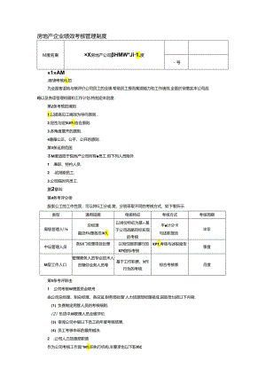 房地产企业绩效考核管理制度.docx