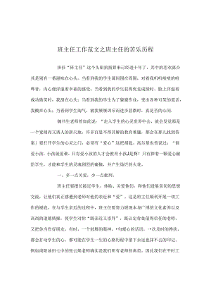 班主任工作范文班主任的苦乐历程.docx