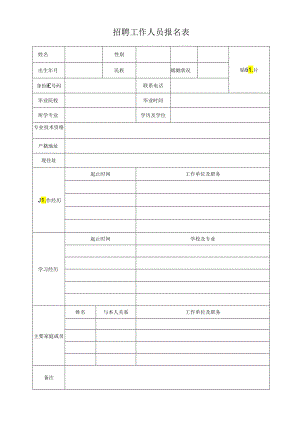 招聘工作人员报名表.docx