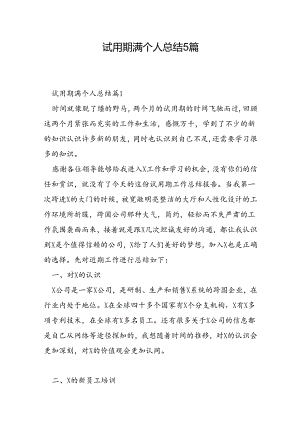 试用期满个人总结5篇.docx