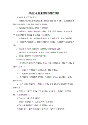 综合办公室主管最新岗位职责.docx