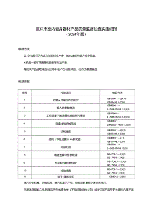 重庆市室内健身器材产品质量监督抽查实施细则（2024年版）.docx