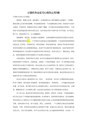 计算机专业实习心得怎么写5篇.docx