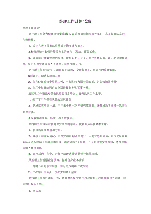 经理工作计划15篇.docx