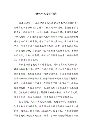 财务个人实习心得.docx