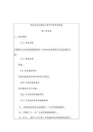 综合文化站建设工程可行性研究报告.docx