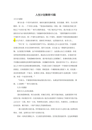 人生计划集锦10篇.docx