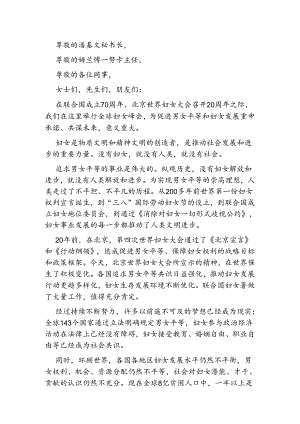 在全球妇女峰会上的讲话.docx
