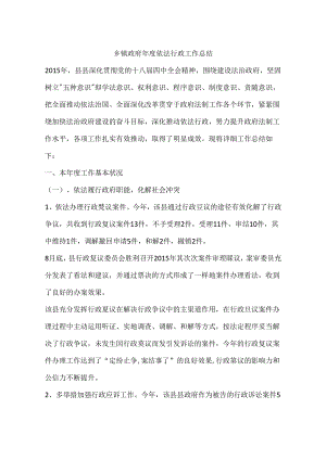 乡镇政府年度依法行政工作总结.docx