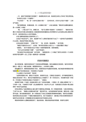 二十美金的价值.docx