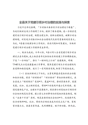 全县关于党建引领乡村治理的实践与探索.docx