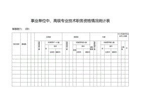 事业单位中、高级专业技术职务资格情况统计表.docx