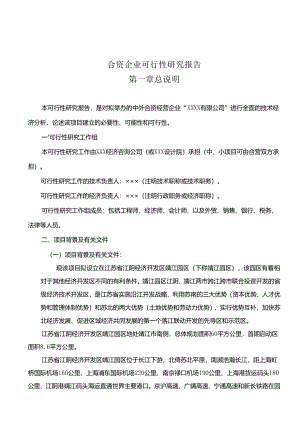 合资企业可行性研究报告.docx