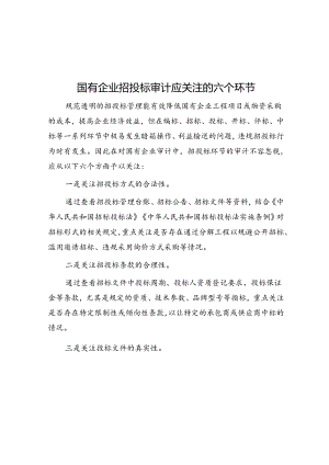 国有企业招投标审计应关注的六个环节.docx