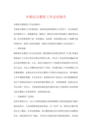 乡镇民兵整组工作总结报告.docx