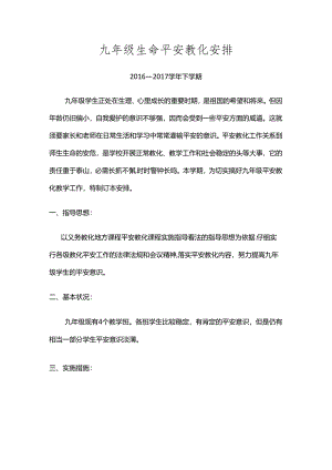 九年级生命安全教育计划.docx