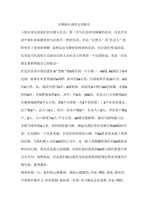 乡镇新区调查实训报告.docx