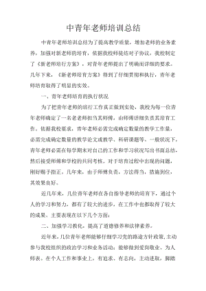 中青年教师培训总结.docx
