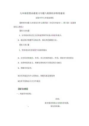 九年级思品专题八：经济建设专题[1].docx