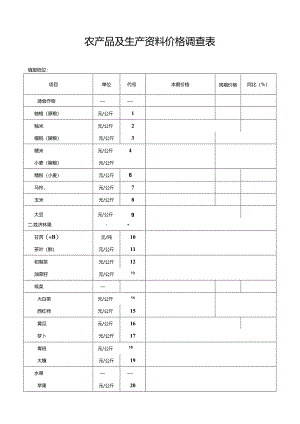 农产品及生产资料价格调查表.docx