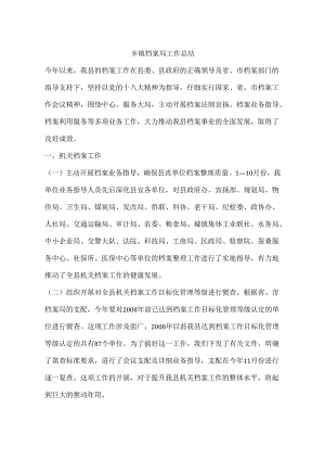 乡镇档案局工作总结.docx