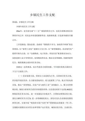 乡镇民生工作计划.docx