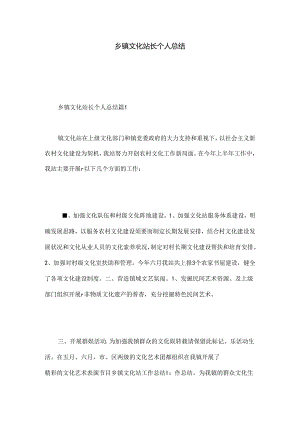 乡镇文化站长个人总结.docx