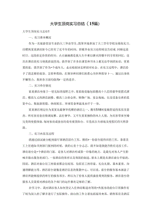 大学生顶岗实习总结 (15篇).docx