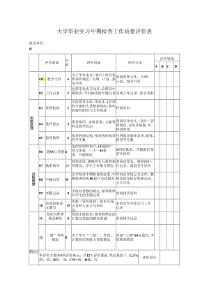 大学毕业实习中期检查工作质量评价表.docx