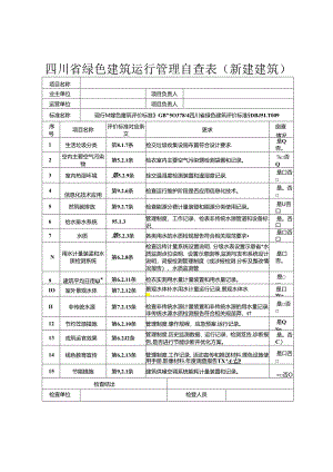 四川省绿色建筑运行管理自查表（新建建筑）.docx