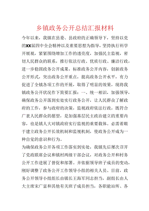 乡镇政务公开总结汇报材料.docx