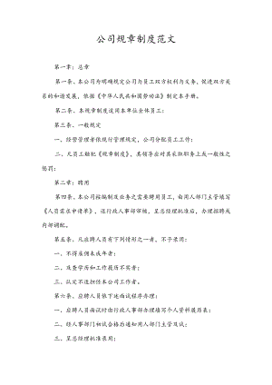 公司规章制度范文.docx