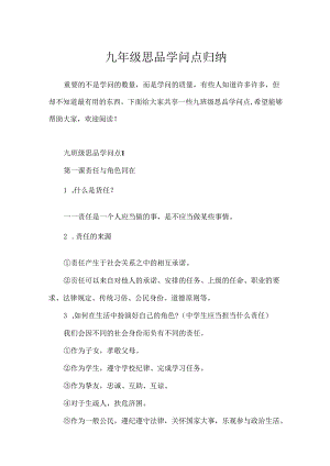 九年级思品知识点归纳.docx