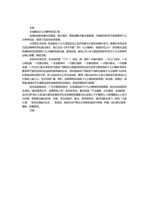 乡镇推动十九大精神情况汇报.docx