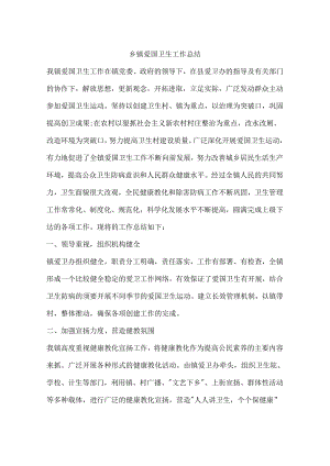 乡镇爱国卫生工作总结.docx